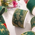 thumbnail image 5 of UNIQOOO 40 Yards 4 Rolls Seamless Green Christmas Wired Ribbon Set, 2.5 inch x 10yd. Satin Burlap Wired Edge Ribbon for Xmas Tree Décor, Gift Wrap Box, Bows, Wreath, Garland, Floral DIY Craft, Wedding, 5 of 9