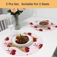 thumbnail image 5 of Pink Cherry Round 13 Inch Placemats Set of 2, Farmhouse Watercolor Cherries Fruits HeatResistant Non Slip Place Mats for Dining Table, Wipeable Braided Kitchen Table Mats for Housewarming, 5 of 9