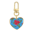 thumbnail image 1 of Bleu Dessin Rouge Art Or Coeur Porte-Clés en Métal Porte-Clés, 1 of 3