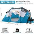 thumbnail image 6 of 10 Person Camping Tent - Portable Easy Set Up Family Tent for Camp, Windproof Fabric Dome Tent Outdoor for Hiking, Backpacking, Traveling-14'x11'x74in(H), 6 of 7