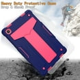 thumbnail image 4 of Dteck with Screen Protector Case for Samsung Galaxy Tab A7 10.4" SM-T500 T505 (2020 Released) 10.4-inch,Shockproof 3-layer-protection Hybrid Rubber Hard PC Back Kickstand Cover,Navy+Rose, 4 of 4