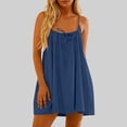 thumbnail image 6 of Taqqpue Women's Casual Sundress Summer Beach Dress Solid Color T-Shirts Dress Scoop Neck Spaghetti Strap Loose Tank Dresses for Women, 6 of 9