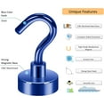 thumbnail image 6 of Neosmuk Magnetic Hooks, 28 lb+ Heavy Duty Earth Magnets with Hook for Refrigerator, Extra Strong Cruise Hook for Hanging, Magnetic Hanger for Cabins, Grill (Navy Blue, Pack of 10), 6 of 14