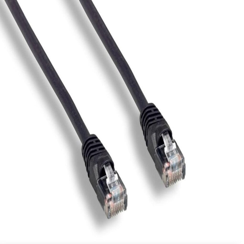 Cat5E Shielded Ethernet Patch Cable Black 20ft - Internet Cable Snagless Boot Network Wire - High Speed Ethernet Patch Cable 350MHz FTP Cord - 4 UTP 24AWG Stranded Pure Copper Wire