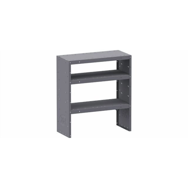 Holman Van Storage System Shelf Unit 48323 Square End Panels; 3 Shelves; Without Dividers; Gray; Steel