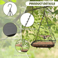 thumbnail image 3 of SNYNUXX Hanging Bird Feeder Tray 11x11 Inches, Metal Mesh Platform Seed Feeder with Durable Chains for Outdoors Outside Great for Attracting Wild Birds, 3 of 5