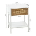 thumbnail image 3 of 15.74"End Table NightstandWith Storage ShelfRails DrawerBoho Night StandTable Furniture, 3 of 9