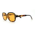 thumbnail image 6 of Retro Hustler Oval Rectangular Plastic Mid Horn Rim Vintage Vibe Sunglasses Tortoise - Orange, 6 of 8