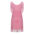 thumbnail image 6 of Women’s Dresses Flapper Dresses Fringe Mini Dresses (Pink M), 6 of 7
