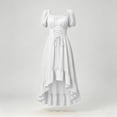 thumbnail image 3 of Lace Up Renaissance Dress Women Medieval Costume Victorian Dresses Peasant Gothic Fairy Witch Wedding Dress, 3 of 7