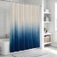 thumbnail image 6 of Blue Ombre Stripe Bathroom Shower Curtains with 12 Hooks Polyester Waterproof Shower Curtain for Stalls Bathtubs Abstract Art Modern Gradient Beige Decorative Bathroom Privacy Curtain 72x72 Inches, 6 of 8