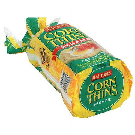 Real Foods Corn Thins Sesame Popped Corn