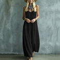 thumbnail image 5 of VBVC Women's Cotton Linen Spaghetti Strap Maxi Dress , Summer Casual Long Dress For Women , Ladies' Loose Fit Beach Vacation Dress with Pockets,Black,S-2XL, 5 of 7