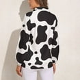 thumbnail image 2 of Cow Print&nbsp; Long Sleeve Blouse Woman Streetwear Casual Shirts Summer Oversize Woman Streetwear Clothing Birthday Present, 2 of 7