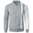 thumbnail image 2 of Fgnfyis Men's Outerwear Zipper Long Fashion Autumn and Winter Sportswear Sleeves Men's Patch Men's Outerwear Jacket Crewneck Sweatshirt Men Grey L, 2 of 5