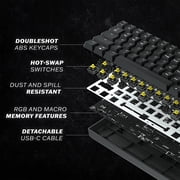 HK GAMING GK61 Mechanical Gaming Keyboard | 61 Keys RGB Backlit for PC/Mac ( Black, Gateron Optical Black)