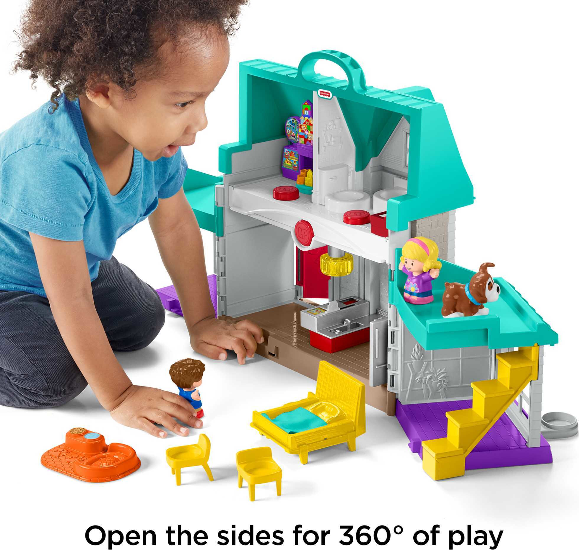 Fisher-Price Little People Big Helpers Interactive Home Playset with Emma and Jack, Blue - image 4 of 8