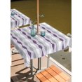 thumbnail image 2 of Outdoor Tablecloth with Umbrella Hole for Patio/Picnic/Party/Camping, Purple Grey Striped Waterproof Table Cloth Square Cover Washable, Modern Abstract Geometric Stripes (60"x 60"), 2 of 8