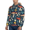 thumbnail image 3 of Kdxio Colorful Mushrooms Print Mens Casual Hooded Collar Drawstring Hoodies Pullover Sweatshirts Casual Long Sleeve Shirts-Large, 3 of 7