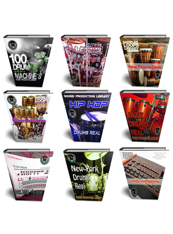 DRUMS & Percussion. MEGA Bundle - 9 Large original WAVE Samples/Loops Libraries 80% OFF regular Price