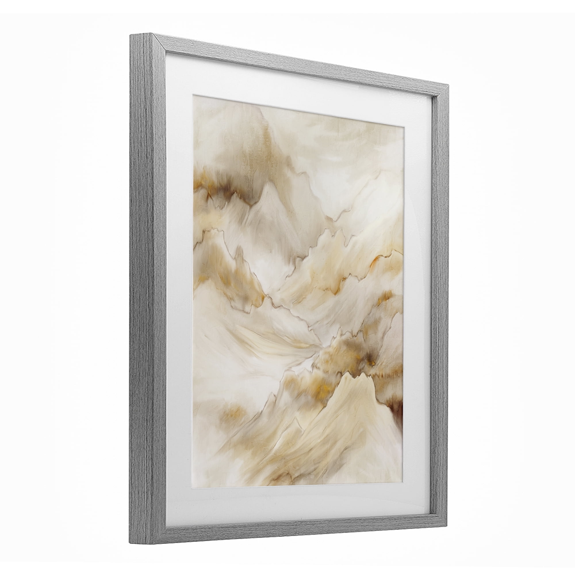 Stupell Industries Neutral Land Flow Gray Framed Print Under Glass, design by Kim Allen