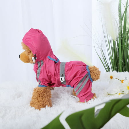 Water Resistant Dog Raincoat XXL Pet Clothes Rain Jacket Hooded Outdoor Poncho with Reflective Strip