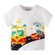 thumbnail image 1 of Gibobby Playeras Niños Niños pequeños bebés niños niñas verano dibujos animados coches manga corta cuello redondo camisetas Tops ropa para niños trajes(Beige, 1-2 Años), 1 of 3