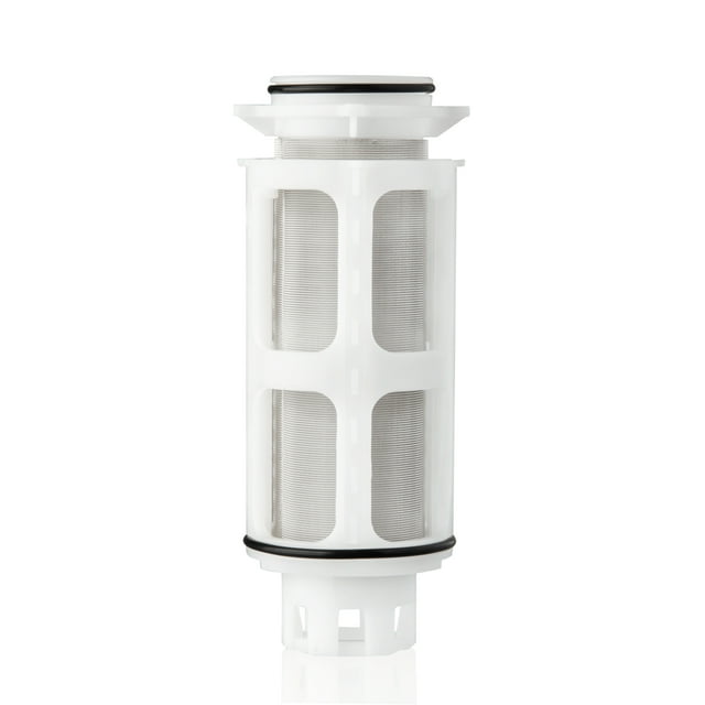 iSpring FWSP100GR Spin Down Sediment Filter Replacement Cartridge with a 100-micron stainless steel mesh filter screen, designed for WSP100GR/WSP-GR series. The white cartridge features a durable frame and fine mesh for removing dirt, sand, and rust before they reach larger filters or appliances.