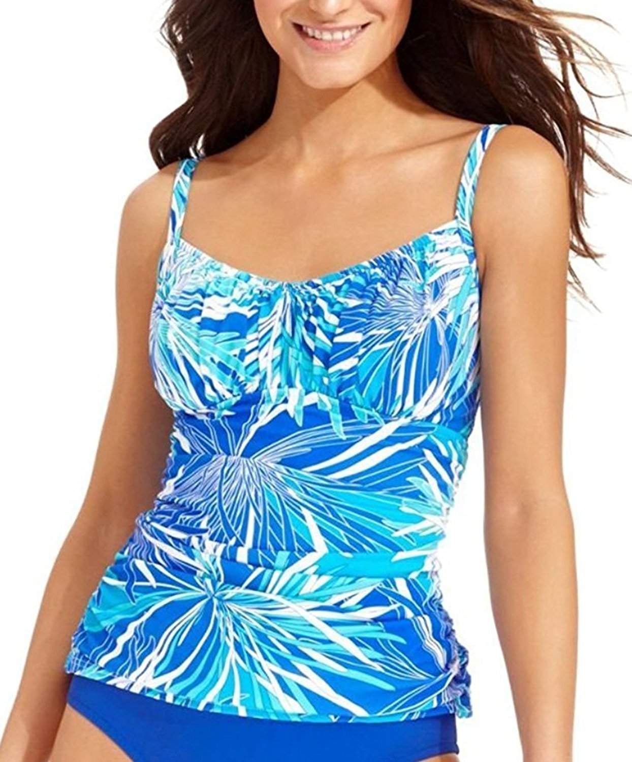 Swim Solutions Women's Printed Underwire Tankini Top