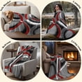 thumbnail image 6 of Grey Geometric Throw Blanket for Couch,Soft Lightweight Flannel Fleece Blanket,Modern Abstract Black White Red Striped Microfiber Plush All Season Decorative Blankets for Sofa Office Travel 40"x50", 6 of 9