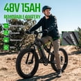 thumbnail image 4 of HOVSCO Electric Bike, 750W Motor, 28MPH Pedal Assist, 26'' Fat Tire E Mountain Bike, Hydraulic Disc Brakes, 48V 15AH Tested to UL 2849 Standard by SGS, 4 of 11