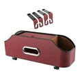 thumbnail image 2 of Auto seat Back Organizer Tissue Holder Phone Holder Storage with Hooks Hanger Travel Accessories PU Leather Multifunctional 2 Cup Holder Red, 2 of 7