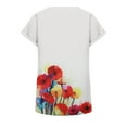 thumbnail image 5 of Pntutb Blusa de manga corta con cuello en V y estampado casual de verano para mujer Pntutb Pntutb-5088, 5 of 5