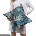 thumbnail image 5 of Ambesonne Leaf Print Fabric by the Yard Upholstery, Abstract Tropical Grunge, 1 Yard, Dark Grey and Sky Blue, 5 of 5