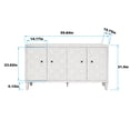 thumbnail image 6 of 4-Door Accent Cabinet, Adjustable Storage Shelves, Decorative Door Design, White Wash MDF, for Entryway Kitchen Living Room, 6 of 6