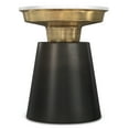 thumbnail image 4 of Simpli Home Jaxine 16 inch Wide Marble and Metal Contemporary Side Table in Black and Gold, 4 of 5