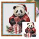thumbnail image 1 of Hilo Algodón Bordado Punto Cruz Panda Navidad Impreso 11CT 40x40cm, 1 of 9