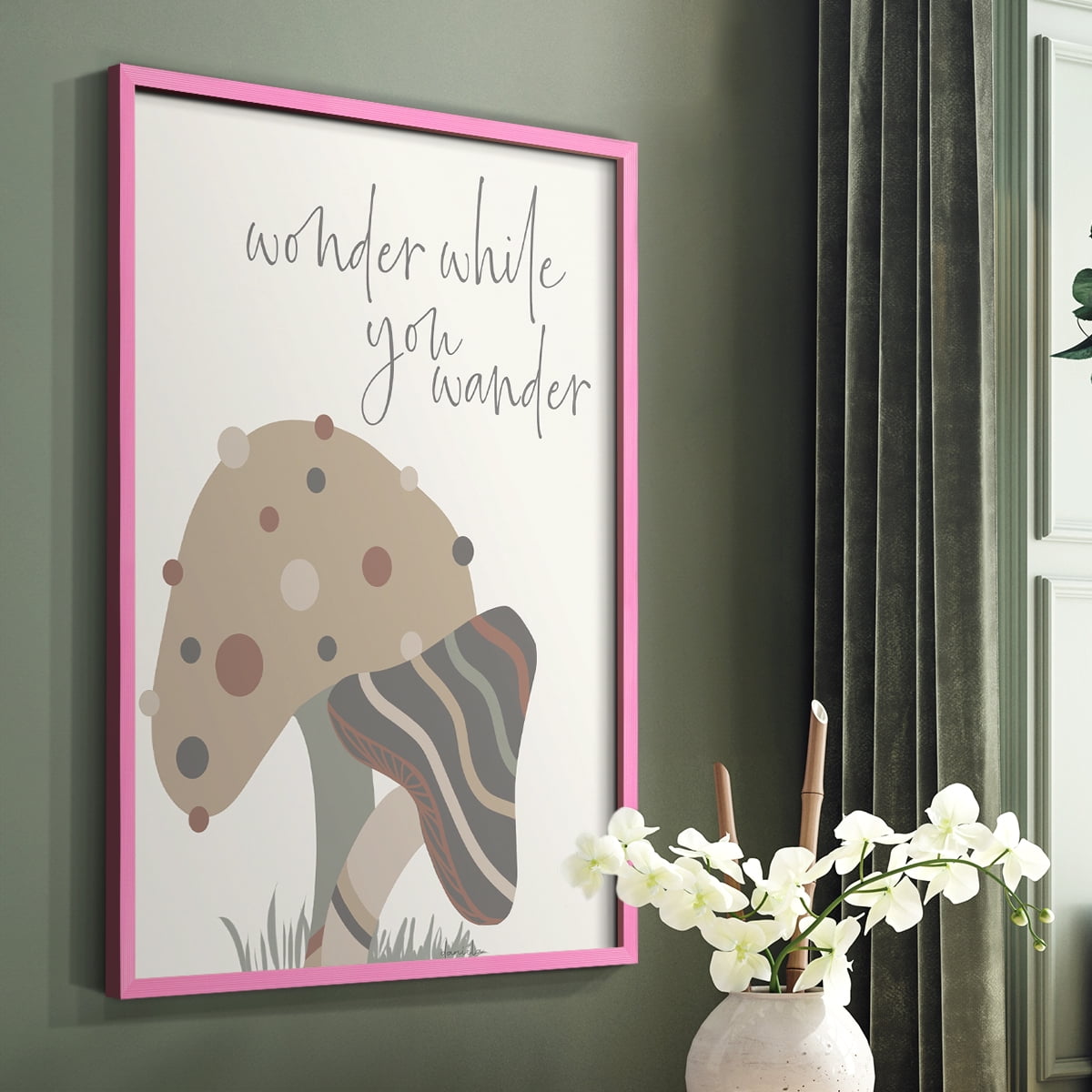 Wonder While you Wander Framed Print - Solid Wood in Single Picture Frame Solid Wood 2 Framed Print
