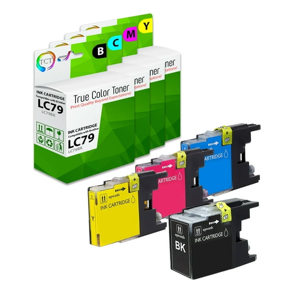 TCT LC79 Ink Cartridge 4 Pack - Compatible With Brother LC79 LC79BK LC79C LC79M LC79Y Super High Yield