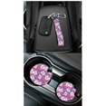 thumbnail image 3 of KUIFORTI Tropical Flowers Car Seat Cover Set Easy Installation Set 15 Pcs Car Accessories Full Set for Women Men Rear View Mirror Cover Non Slip Elastic Fabrics Fit Car SUV Auto, 3 of 7