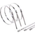 thumbnail image 2 of 100-200 Pack Stainless Steel Cable Zip Ties – Heavy Duty Self-Locking – 8 To 20 Inch Lengths 2 of 6
