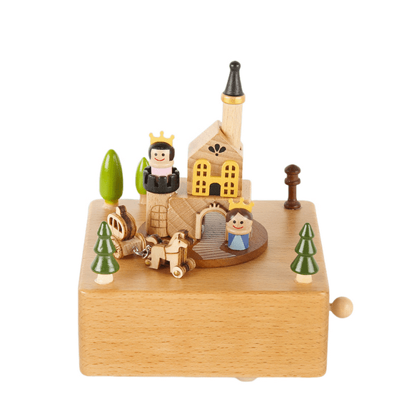 Wooden Music Box, Retro Trojan Music Box, Ornaments Educational Toys, Birthday Gift Home Decoration-QIUPING