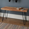 thumbnail image 3 of Alaterre Hairpin 36 in. Live Edge Bench, Acacia Wood with Metal Hairpin Legs, Unique Rustic Look, Natural, 3 of 11