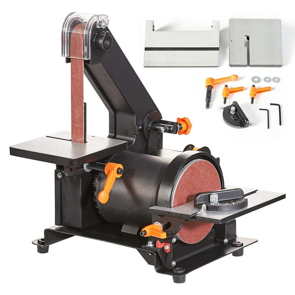 VEVOR Belt Sander, 5" Disc Sander and 1" x 30" Belt Sander Combo with 2.5A Induction Motor 3500RPM, Powerful Woodworking Bench Sander