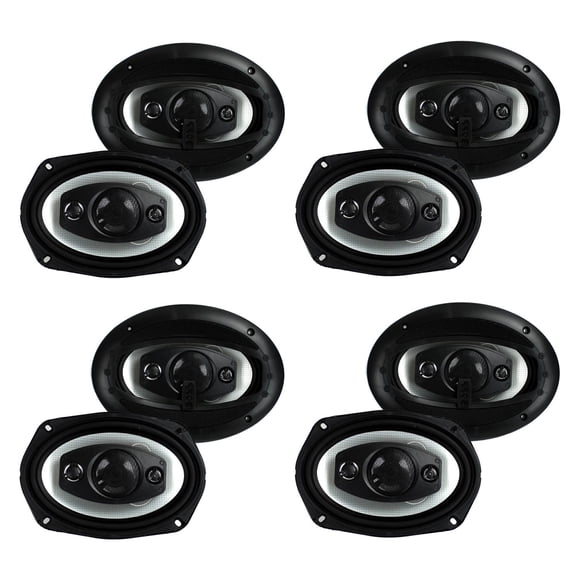 Boss Riot R94 Haut-Parleurs Audio Coaxial de Voiture 6x9 Pouces 500W 4 Voies Stéréo (8 Pack)