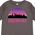 thumbnail image 4 of Inktastic Boston Gifts for Kids Retro Skyline Girls Long Sleeve Toddler T-Shirt, 4 of 5
