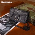 thumbnail image 5 of Montana West Women Small Crossbody Clutch Western Chain Strap Handbag, Stitch-Black, 5 of 6