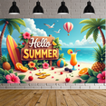 thumbnail image 6 of Colorful Design Summer Banner Tropical Vibes Beach Theme Hello Summer for Outdoor Party Beach Vacation Summer Event, 6 of 7
