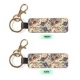 thumbnail image 2 of Wukai Floral With Birds Print Leather Car Keychain, Universal Key Fob Keychain, Leather Key Chain Holder for Men and Women,360 Degree Rotatable, 2 of 5