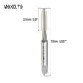 thumbnail image 2 of Metric Machine Tap Left M6 Thread 0.75 Pitch H2 Accuracy 3 Flute High Speed Steel, 2 of 5